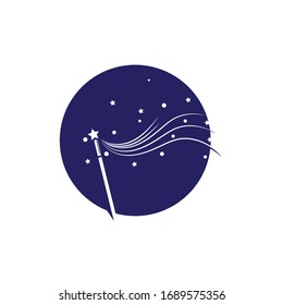 Magic wand vector icon illustration template design.