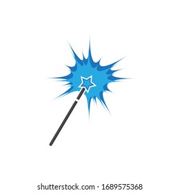 Magic wand vector icon illustration template design.
