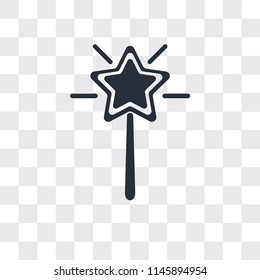 Magic wand vector icon isolated on transparent background, Magic wand logo concept