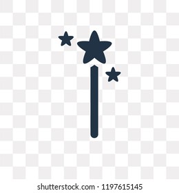 Magic wand vector icon isolated on transparent background, Magic wand transparency concept can be used web and mobile
