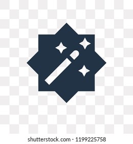 Magic wand vector icon isolated on transparent background, Magic wand transparency concept can be used web and mobile
