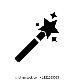 Magic wand vector icon, magician symbol. Simple illustration for web or mobile app