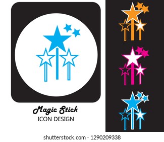 Magic wand vector icon. Modern, simple flat vector illustration three colors style shape for web site or mobile app