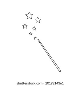 Magic wand vector icon on white background