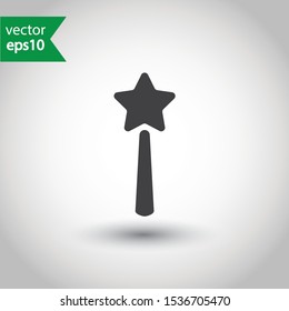 Magic wand vector icon. Magic wand with stars flat sign design. EPS 10 pictogram of magic wand