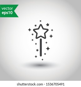Magic wand vector icon. Magic wand with stars flat sign design. EPS 10 pictogram of magic wand