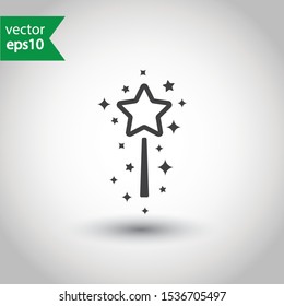 Magic wand vector icon. Magic wand with stars flat sign design. EPS 10 pictogram of magic wand