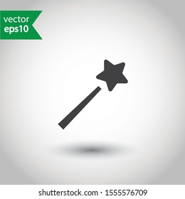 Magic wand vector icon. Magic wand with stars flat sign design. EPS 10 pictogram of magic wand