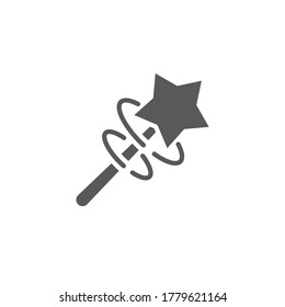 Magic wand vector icon symbol isolated on white background