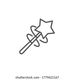 Símbolo de icono vectorial de varita mágica aislado en fondo blanco