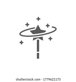 Magic wand vector icon symbol isolated on white background