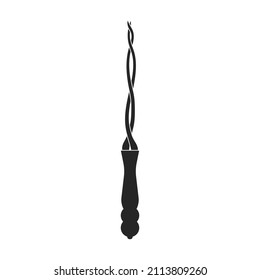Magic wand vector icon.Black vector icon isolated on white background magic wand.