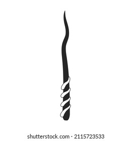 Icono vectorial de varita mágica.Icono vector negro aislado en varita mágica de fondo blanco.