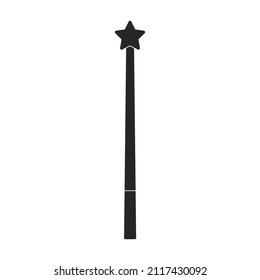 Icono vectorial de varita mágica.Icono vector negro aislado en varita mágica de fondo blanco.