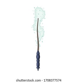 Magic wand vector icon.Cartoon vector icon isolated on white background magic wand.