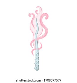 Magic wand vector icon.Cartoon vector icon isolated on white background magic wand.
