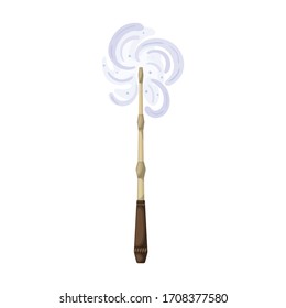 Magic wand vector icon.Cartoon vector icon isolated on white background magic wand.