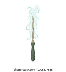 Magic wand vector icon.Cartoon vector icon isolated on white background magic wand.