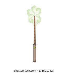 Magic wand vector icon.Cartoon vector icon isolated on white background magic wand.