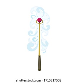 Magic wand vector icon.Cartoon vector icon isolated on white background magic wand.