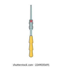 Magic wand vector icon.Cartoon vector icon isolated on white background magic wand.