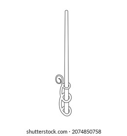 Magic wand vector icon.Outline vector icon isolated on white background magic wand.
