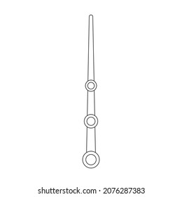 Icono vectorial de varita mágica.Icono vector contorno aislado en varita mágica de fondo blanco.