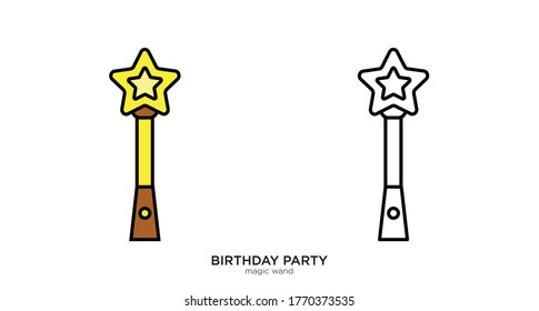 Magic wand vector illustration lineal color and filled design