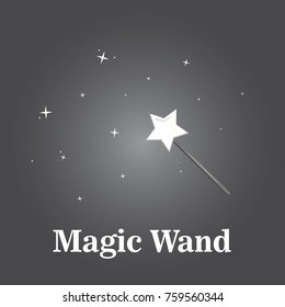 magic wand vector illustration on gray backgroung