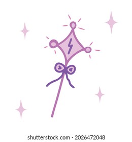magic wand vector. Illustration for printing, backgrounds, wallpapers, covers, packaging, greeting cards, posters, stickers, textile and seasonal design. Isolated on white background