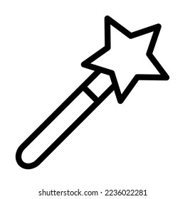 Magic Wand Vector Line Icon Design