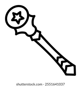 Magic Wand Vector Line Icon Design