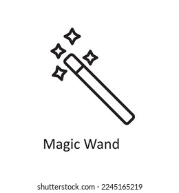 Magic Wand Vector Outline Icon Design illustration. Design and Development Symbol on White background EPS 10 File