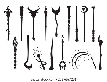 Varinha mágica Vetor para impressão, Magic wand Clipart, Magic wand Vetor Illustration
