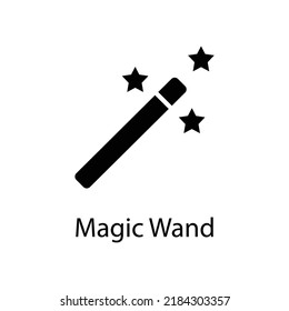 Magic Wand vector Solid Icon Design illustration on White background. EPS 10 File 