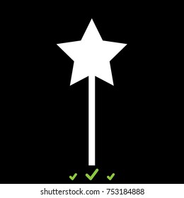 Magic wand white icon .