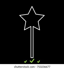 Magic wand white icon .