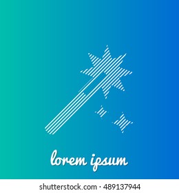 Magic Wand White stroke fill with blue & green gradient background Icon / Logo Design