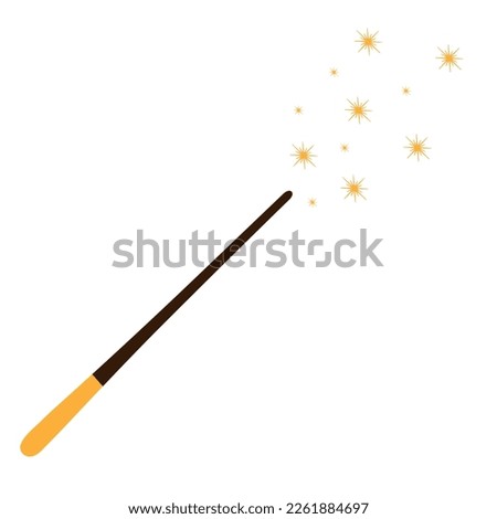 Magic wand for witchcraft. Vector illustration.