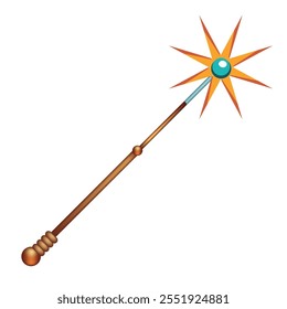 Magic wand of the wizard. Vector illustration