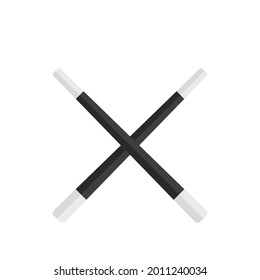 Magic wands icon. Flat illustration of magic wands vector icon isolated on white background