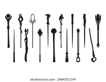 Magic Wands Vector For Print, Magic Wands Clipart, Magic Wands Illustration