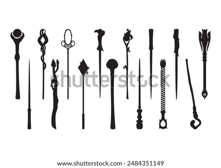 Magic Wands Vector For Print, Magic Wands Clipart, Magic Wands Illustration