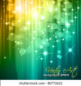 Magic Waterfall of lights for Suggestive Flyers with glow effect and cristal stars.  Ideal for Christmas or Festive Backgrounds