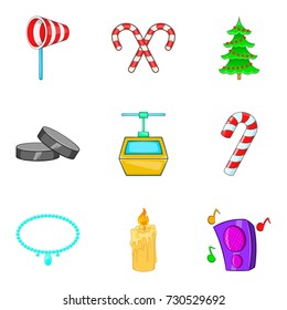 Magic weekend icons set. Cartoon set of 9 magic weekend vector icons for web isolated on white background