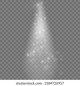 Magic white wind png festive isolated on transparent background. white comet png with sparkling stars and dust.