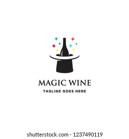 magic wine logo icon vector