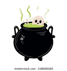 Magic Witch Cauldron. Magical boiler isolated on white background