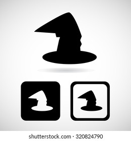 magic witch hat icons set great for any use. Vector EPS10.