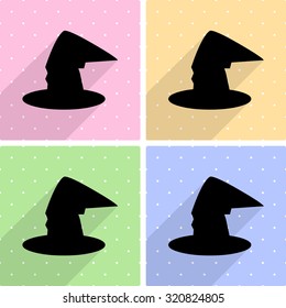 magic witch hat icons set great for any use. Vector EPS10.